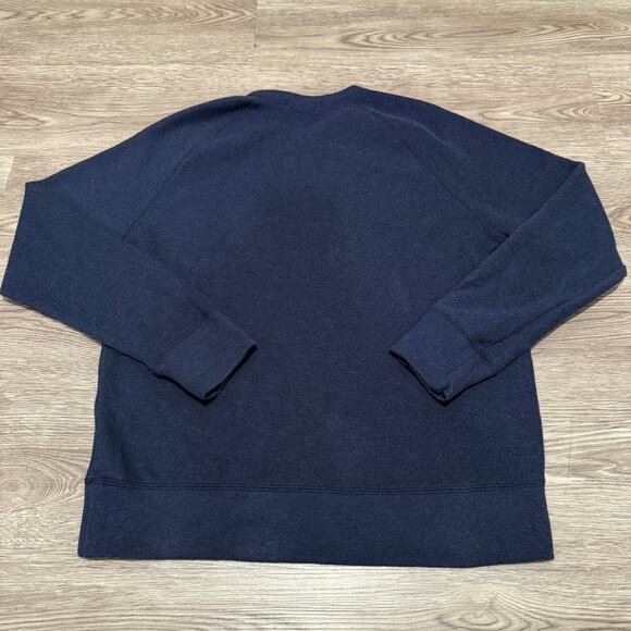 Banana Republic Mens Navy Blue Waffle Knit Long Sleeve Thermal Shirt Medium Fall - Picture 2 of 7